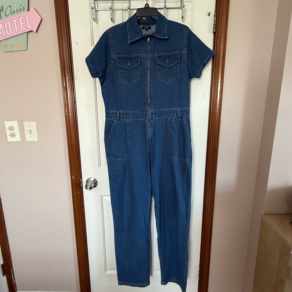 Bebe Denim Utility Jumpsuit | Size XL